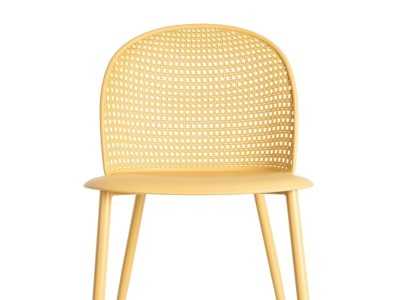 Silla de exterior de polipropileno y acero - SIESTA AMARILLO
