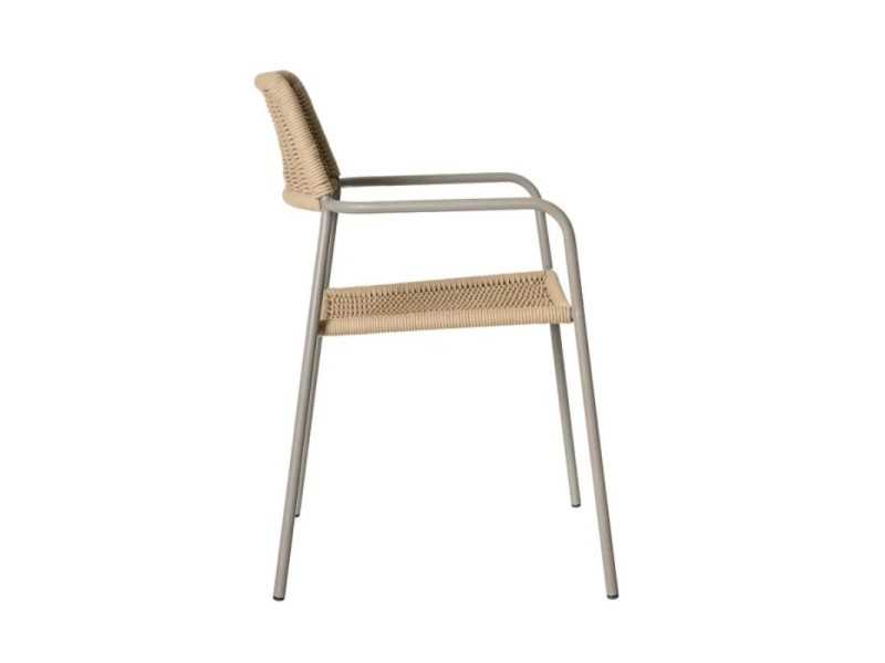 Outdoor chair in steel and rope - BENIDORM