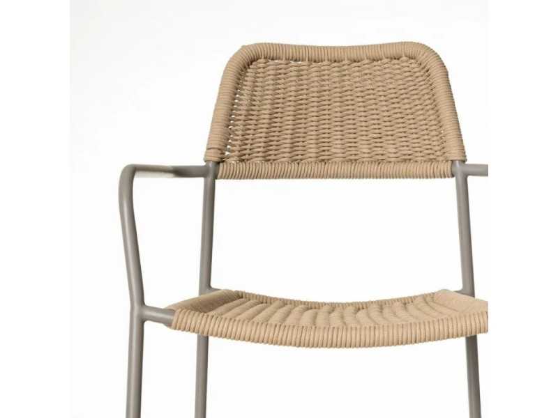 Outdoor chair in steel and rope - BENIDORM