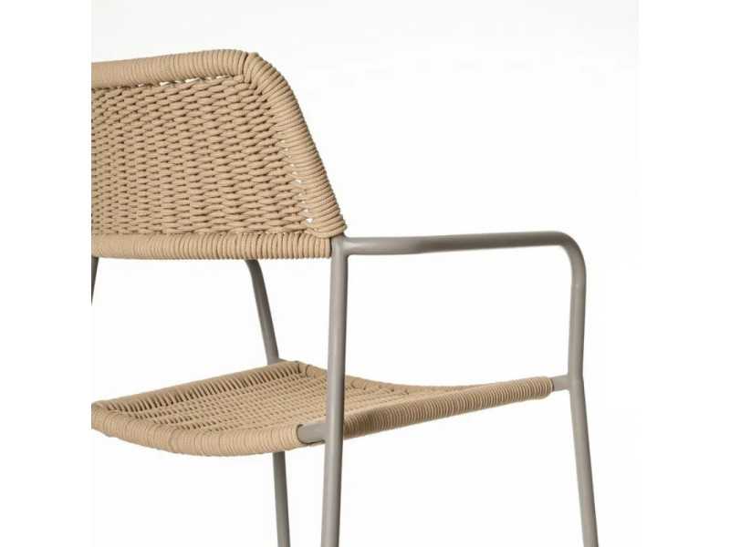 Silla de exterior en acero y cuerda - BENIDORM