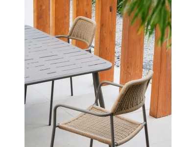 Outdoor chair in steel and rope - BENIDORM