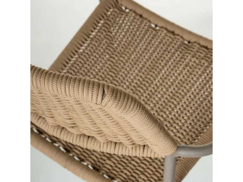 Silla de exterior en acero y cuerda - BENIDORM