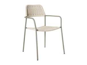 Silla de exterior en acero y cuerda - BENIDORM CREMA