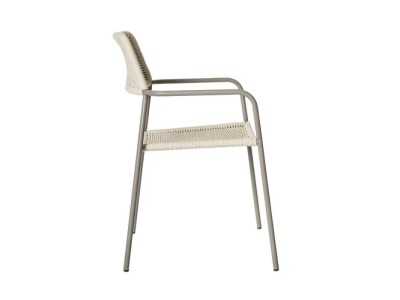 Chaise d'extérieur en acier et corde - BENIDORM CREMA