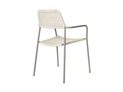 Outdoor chair in steel and rope - BENIDORM CREMA
