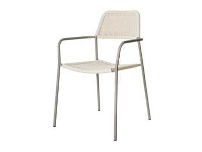 Silla de exterior en acero y cuerda - BENIDORM CREMA
