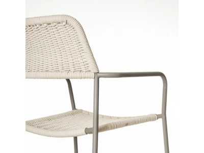 Silla de exterior en acero y cuerda - BENIDORM CREMA