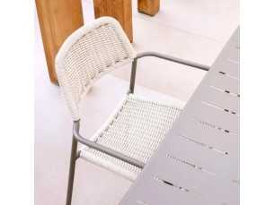 Outdoor chair in steel and rope - BENIDORM CREMA 2