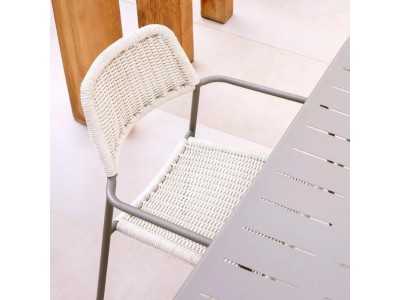 Outdoor chair in steel and rope - BENIDORM CREMA