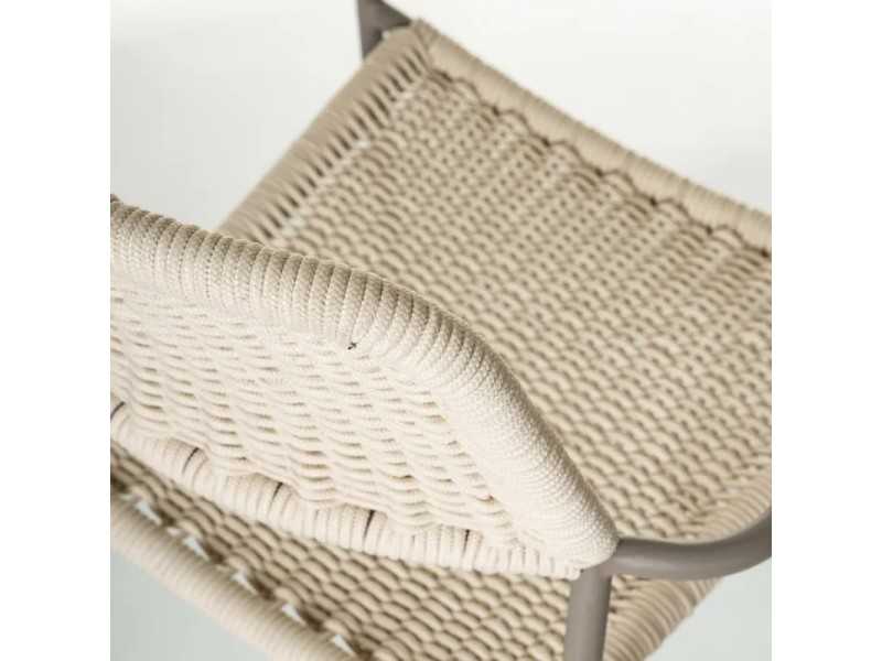 Silla de exterior en acero y cuerda - BENIDORM CREMA