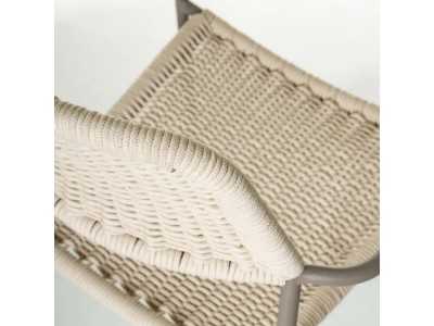 Silla de exterior en acero y cuerda - BENIDORM CREMA