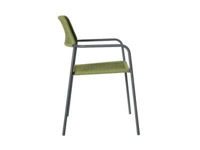 Silla de exterior en acero y cuerda - BENIDORM VERDE