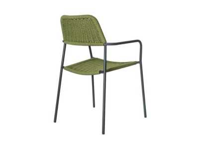Outdoor chair in steel and rope - BENIDORM VERDE