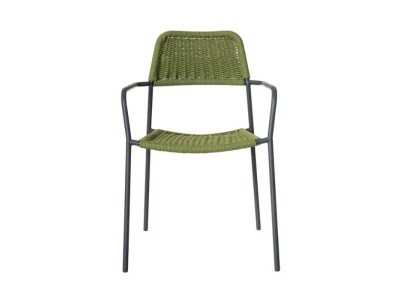Outdoor chair in steel and rope - BENIDORM VERDE