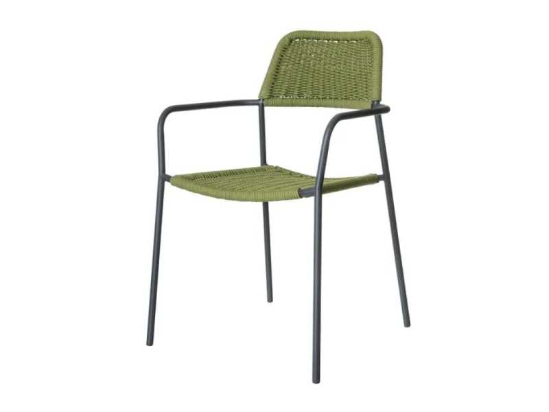 Outdoor chair in steel and rope - BENIDORM VERDE