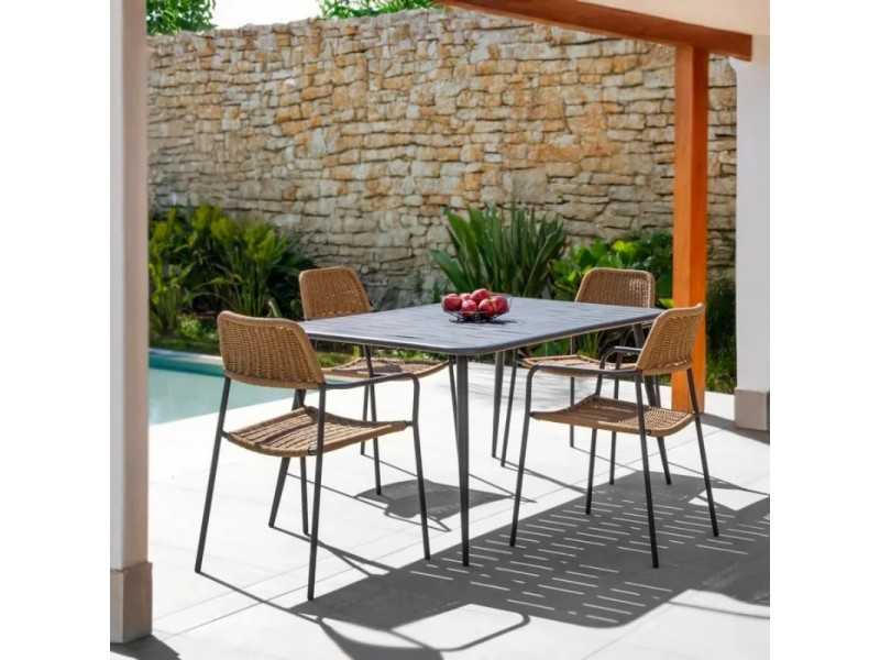 Outdoor chair in steel and rope - BENIDORM CAFÉ