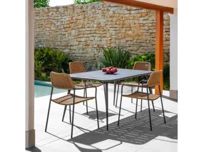 Outdoor chair in steel and rope - BENIDORM CAFÉ