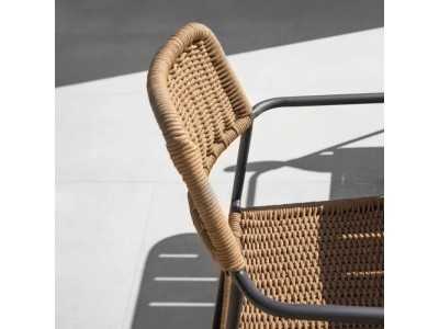 Silla de exterior en acero y cuerda - BENIDORM CAFÉ