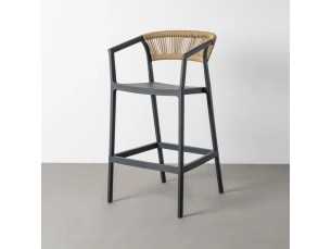 Taburete / silla para exterior de polipropileno - SOMMER ANTRACITA