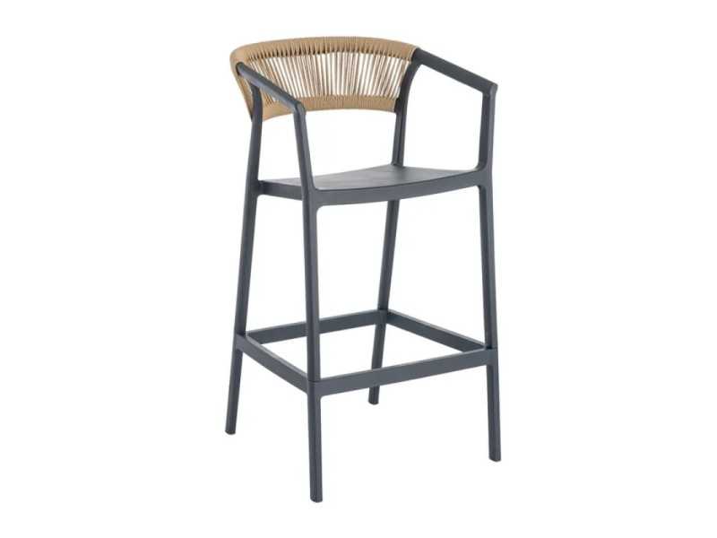 Taburete / silla para exterior de polipropileno - SOMMER ANTRACITA