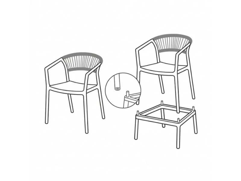 Taburete / silla para exterior de polipropileno - SOMMER ANTRACITA