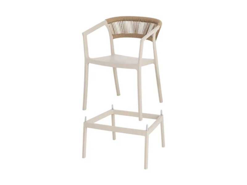 Tabouret / chaise d'extérieur en polypropylène - SOMMER BEIGE
