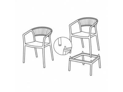 Taburete / silla para exterior de polipropileno - SOMMER BEIGE