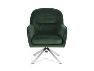 Sillón giratorio tapizado en terciopelo - ALKEN VERDE 2