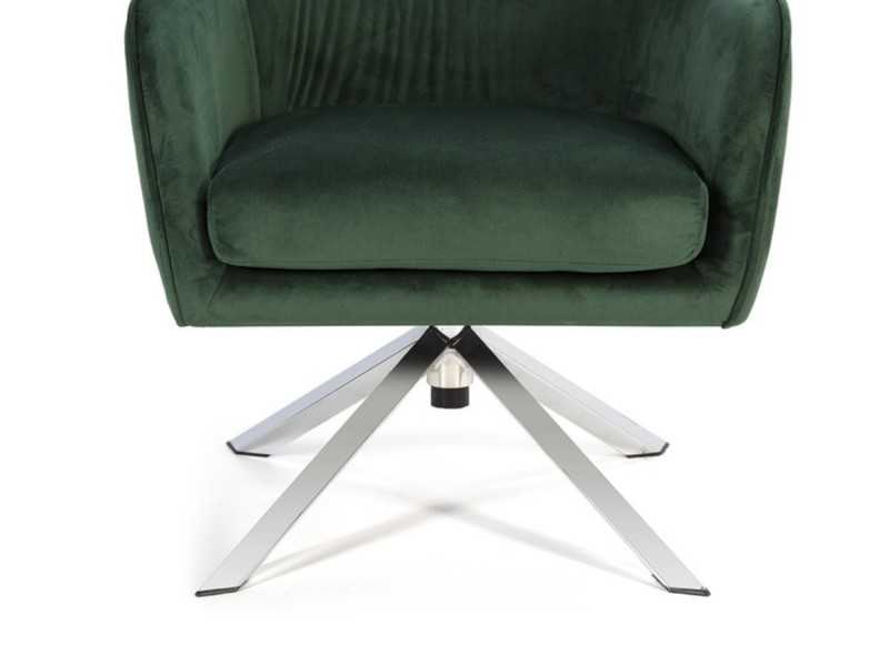 Sillón giratorio tapizado en terciopelo - ALKEN VERDE