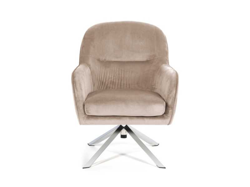 Fauteuil pivotant recouvert de velours - ALKEN BEIGE
