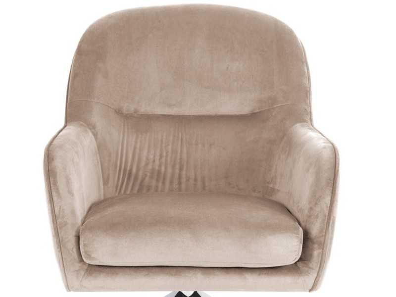 Fauteuil pivotant recouvert de velours - ALKEN BEIGE