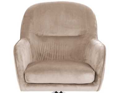 Swivel armchair upholstered in velvet - ALKEN BEIGE
