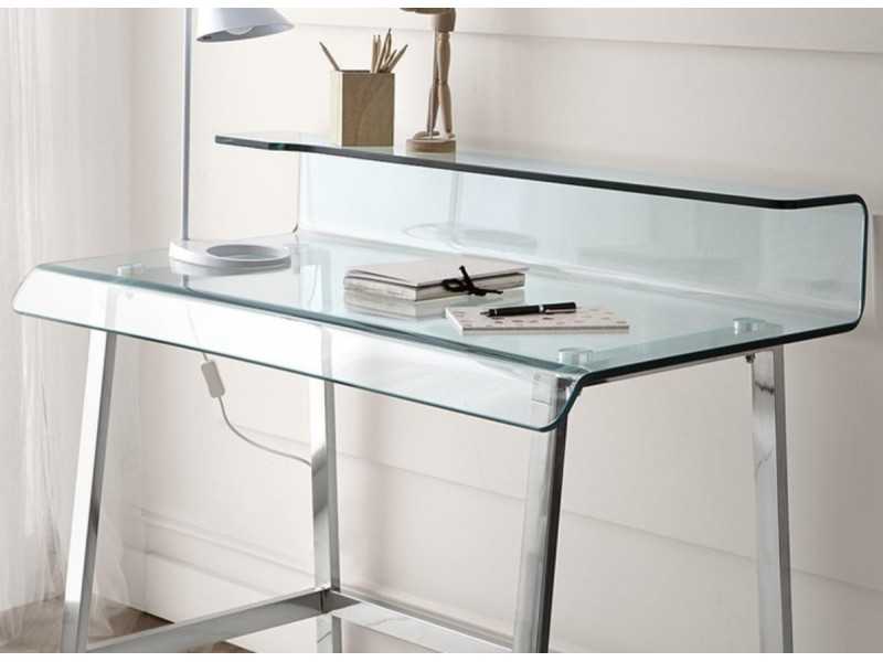 Tempered glass desk - PARIS