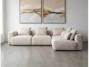 Sofá con chaise longue derecha - ALBI CREMA