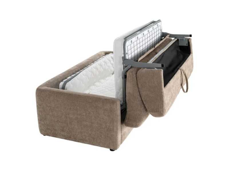 Fabric upholstered sofa bed - ALBUFERA TAUPE