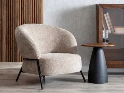 Upholstered armchair with lacquered steel structure - ALFA