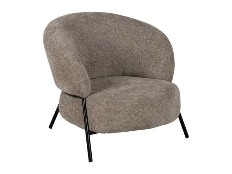 Upholstered armchair with lacquered steel structure - ALFA