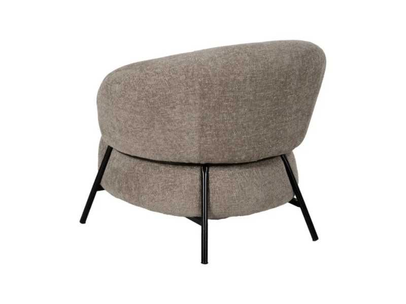 Upholstered armchair with lacquered steel structure - ALFA