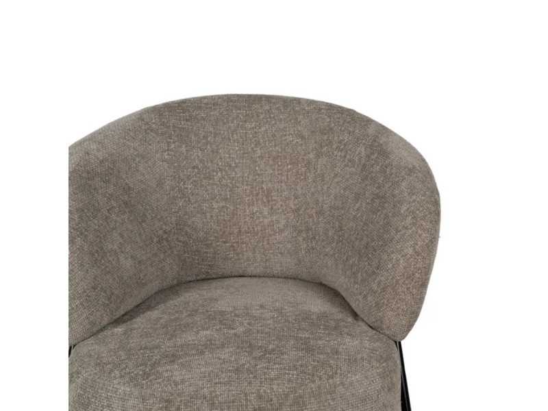 Upholstered armchair with lacquered steel structure - ALFA
