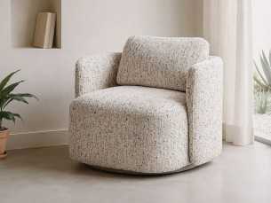 Fauteuil pivotant au design moderne - ATLANTA BEIGE