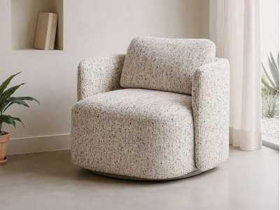 Modern swivel armchair - ATLANTA BEIGE