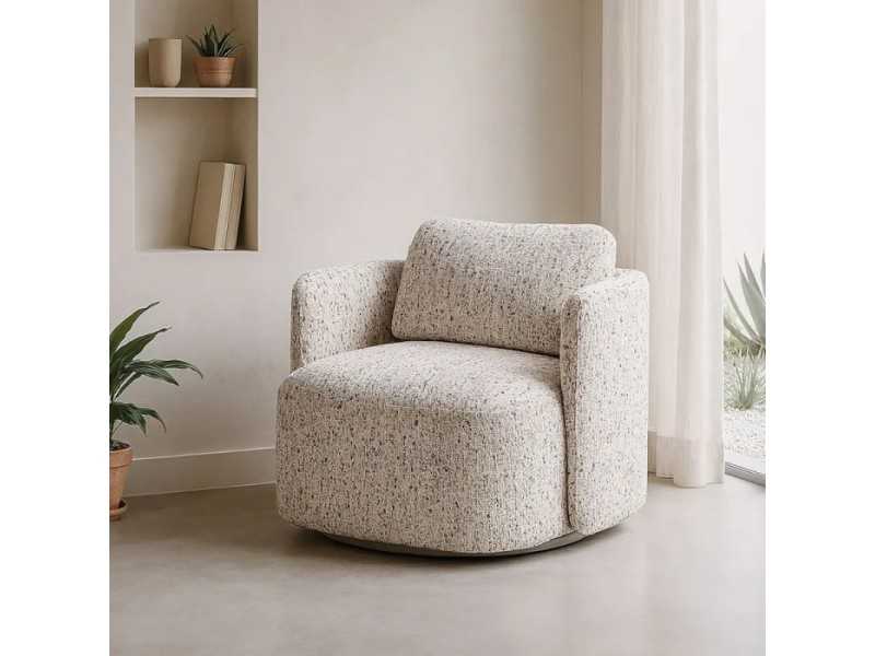Sillón giratorio de diseño moderno - ATLANTA BEIGE
