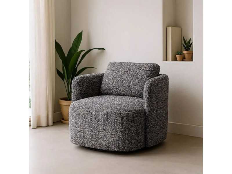Sillón giratorio de diseño moderno - ATLANTA GRIS