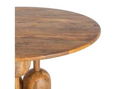 Mesa de comedor redonda de madera de mango - PIERRES