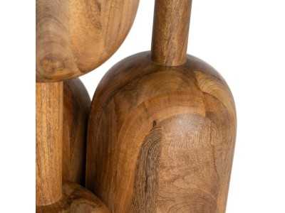 Table de salle à manger ronde en bois de manguier - PIERRES