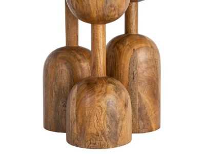 Table de salle à manger ronde en bois de manguier - PIERRES