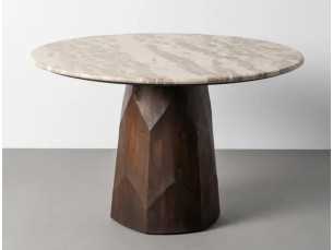 Round dining table with a marble top - ALBIR
