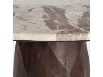 Table de salle à manger ronde avec plateau en marbre - ALBIR