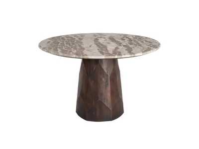 Mesa de comedor redonda con tapa de mármol - ALBIR
