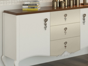 Lacquered sideboard with oak top - ROYAL 2